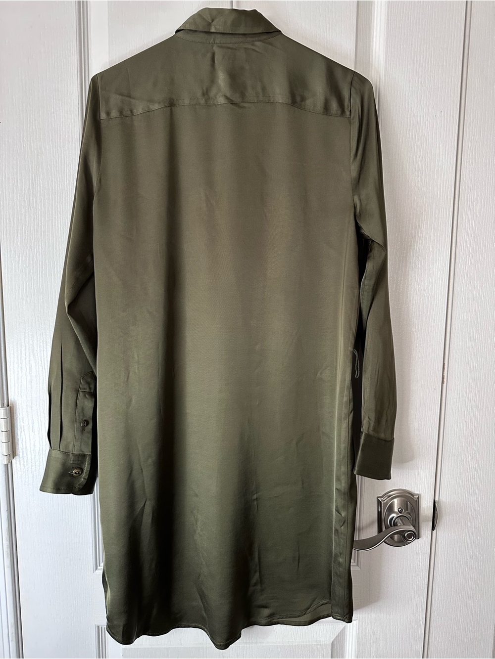 Lauren Ralph Lauren Olive Green Long Sleeve Shirt Sophisticated Dress Size 8 - Picture 2 of 6